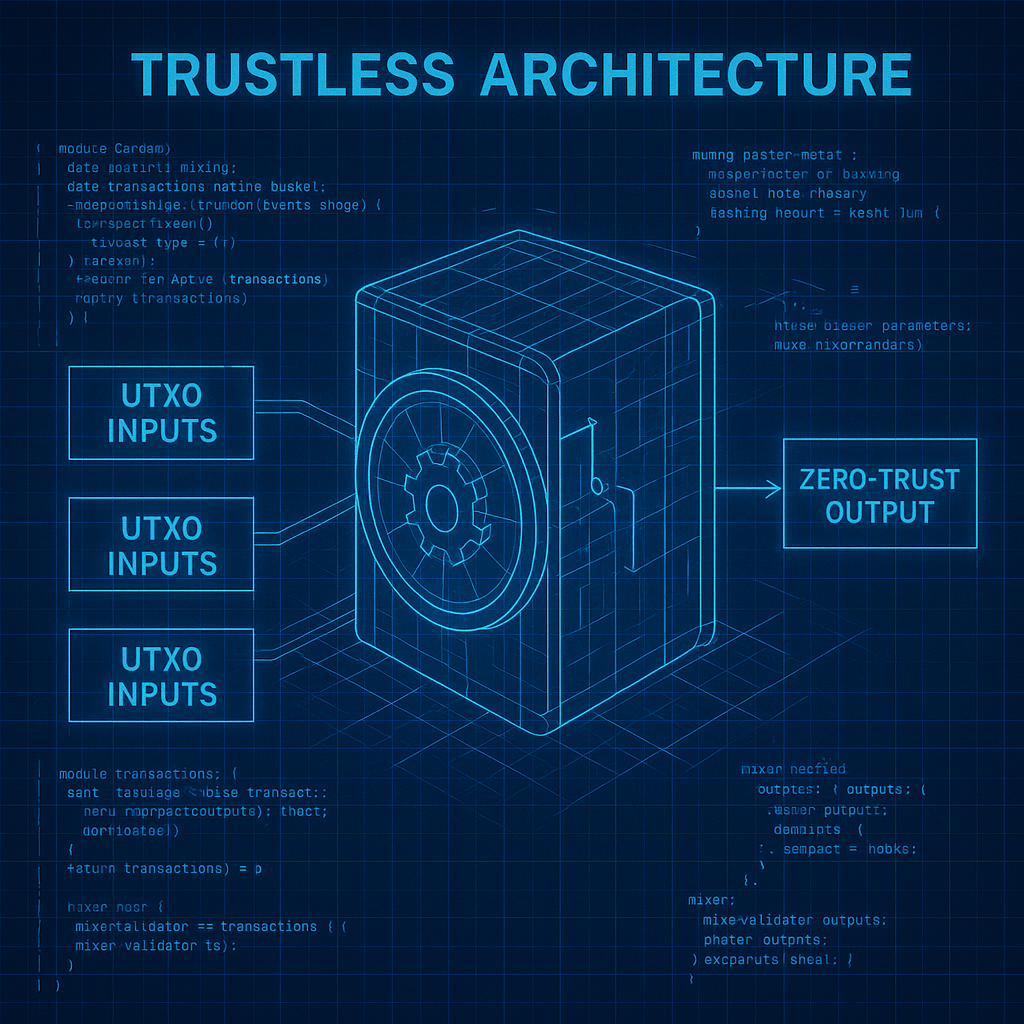 Cryptographic methods diagram showing zero-knowledge proofs and mixing security protocols
