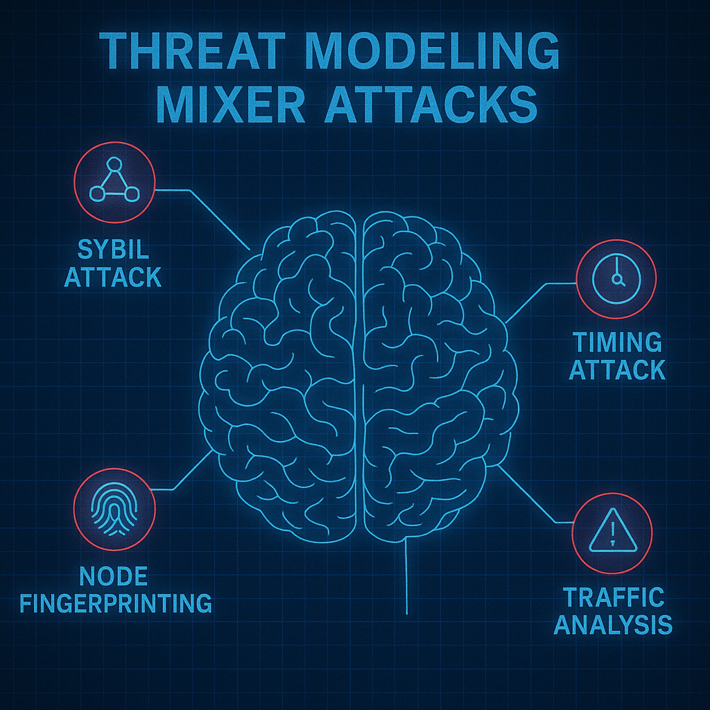 Blockchain analysis prevention diagram showing tracking techniques and privacy protection methods